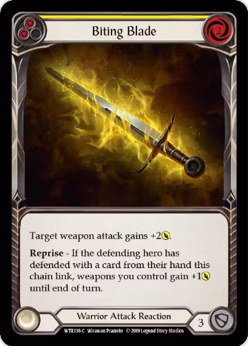 Biting Blade (Yellow) (WTR136), Welcome to Rathe — Flesh & Blood card price