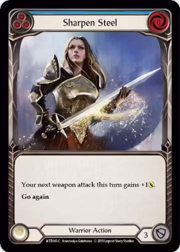 Sharpen Steel (Blue) (WTR143), Welcome to Rathe — Flesh & Blood card price