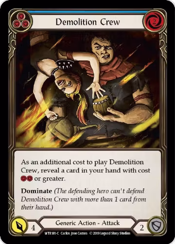 Demolition Crew (Blue) (WTR181), Welcome to Rathe — Flesh & Blood card price