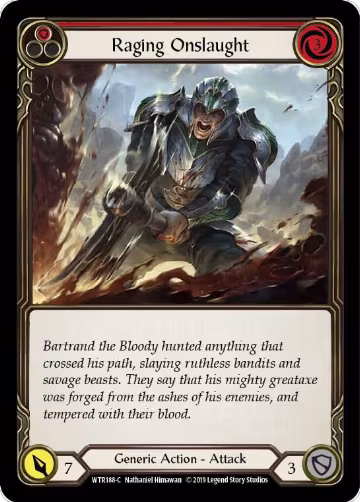Raging Onslaught (Red) (WTR188), Welcome to Rathe — Flesh & Blood card price