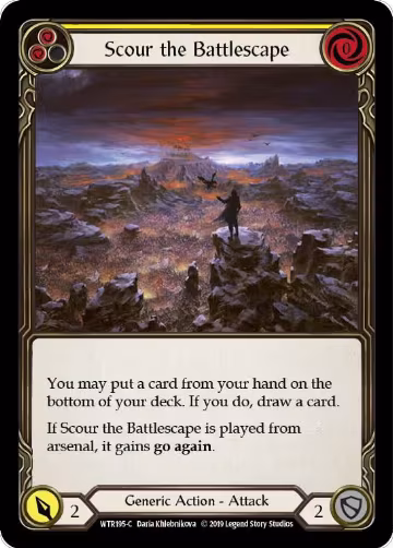 Scour the Battlescape (Yellow) (WTR195), Welcome to Rathe — Flesh & Blood card price