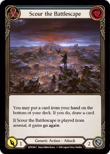Scour the Battlescape (Blue) (WTR196), Welcome to Rathe — Flesh & Blood card price