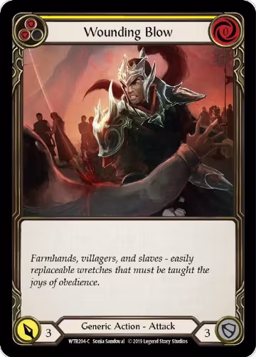 Wounding Blow (Yellow) (WTR204), Welcome to Rathe — Flesh & Blood card price