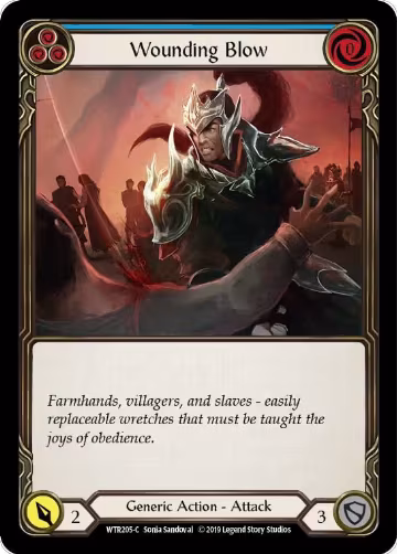 Wounding Blow (Blue) (WTR205), Welcome to Rathe — Flesh & Blood card price