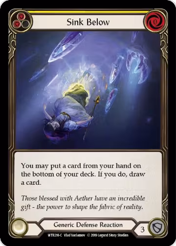 Sink Below (Yellow) (WTR216), Welcome to Rathe — Flesh & Blood card price