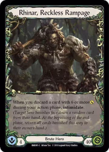 Rhinar, Reckless Rampage (RNR001), Hero Deck: Rhinar — Flesh & Blood card price