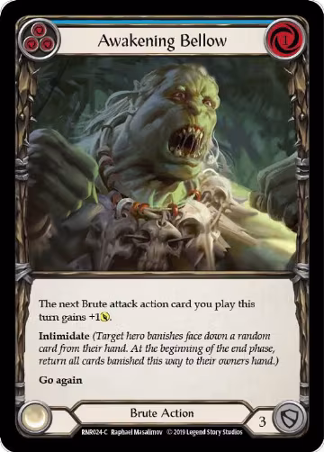 Awakening Bellow (Blue) (RNR024), Hero Deck: Rhinar — Flesh & Blood card price