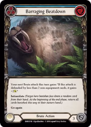 Barraging Beatdown (Blue) (RNR025), Hero Deck: Rhinar — Flesh & Blood card price
