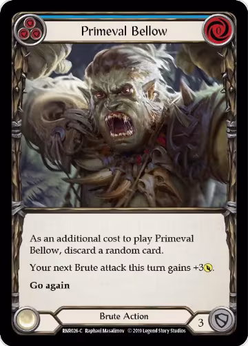 Primeval Bellow (Blue) (RNR026), Hero Deck: Rhinar — Flesh & Blood card price