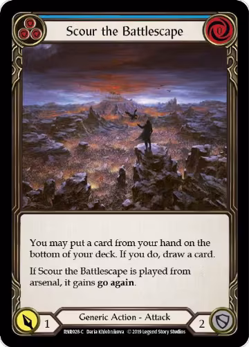 Scour the Battlescape (Blue) (RNR028), Hero Deck: Rhinar — Flesh & Blood card price