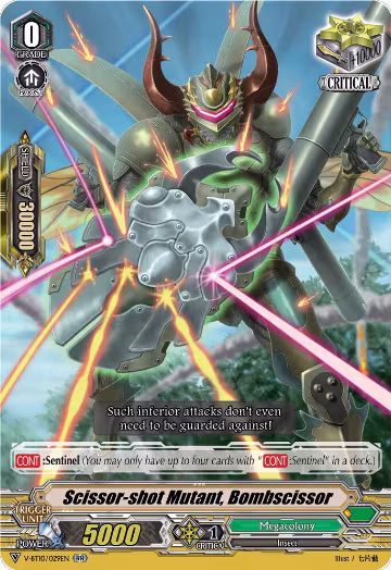 Scissor-shot Mutant, Bombscissor (V-BT10/029EN), V-BT10: Phantom Dragon Aeon — Vanguard card price