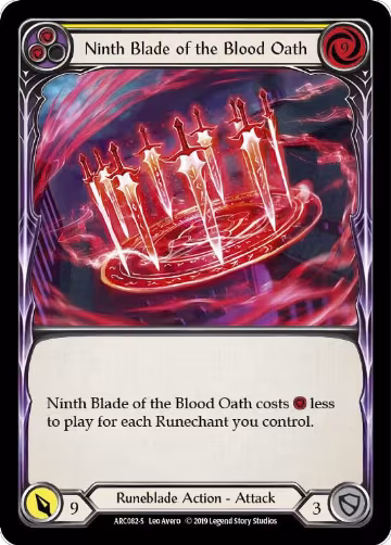 Ninth Blade of the Blood Oath (ARC082), Arcane Rising — Flesh & Blood card price