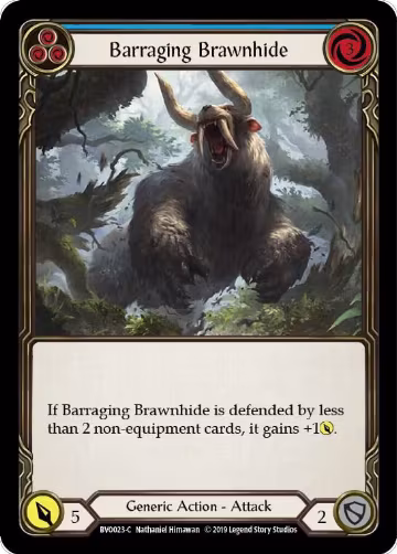 Barraging Brawnhide (Blue) (BVO023), Hero Deck: Bravo — Flesh & Blood card price
