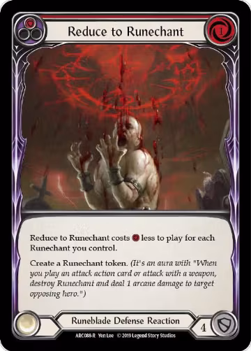 Reduce to Runechant (Red) (ARC088), Arcane Rising — Flesh & Blood card price