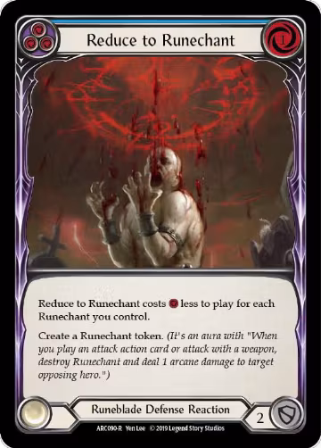 Reduce to Runechant (Blue) (ARC090), Arcane Rising — Flesh & Blood card price
