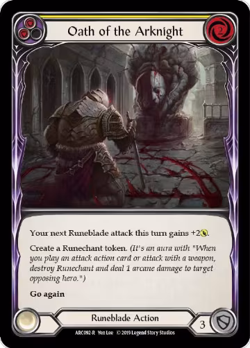 Oath of the Arknight (Yellow) (ARC092), Arcane Rising — Flesh & Blood card price