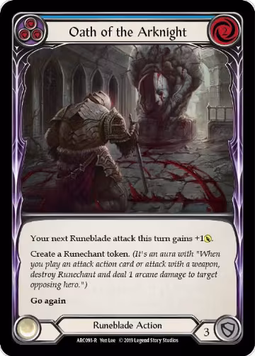 Oath of the Arknight (Blue) (ARC093), Arcane Rising — Flesh & Blood card price
