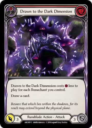 Drawn to the Dark Dimension (Red) (ARC097), Arcane Rising — Flesh & Blood card price