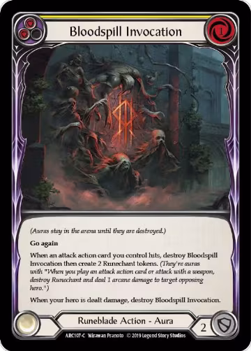 Bloodspill Invocation (Yellow) (ARC107), Arcane Rising — Flesh & Blood card price