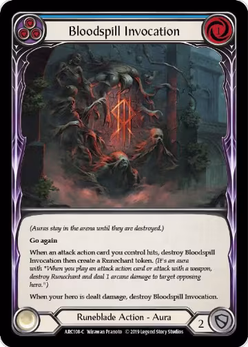 Bloodspill Invocation (Blue) (ARC108), Arcane Rising — Flesh & Blood card price