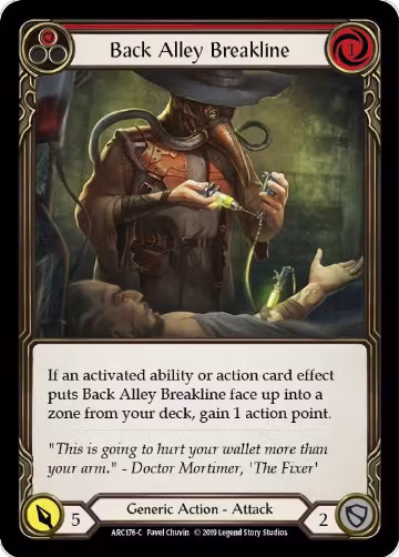 Back Alley Breakline (Red) (ARC176), Arcane Rising — Flesh & Blood card price