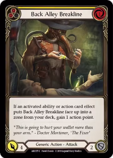 Back Alley Breakline (Yellow) (ARC177), Arcane Rising — Flesh & Blood card price