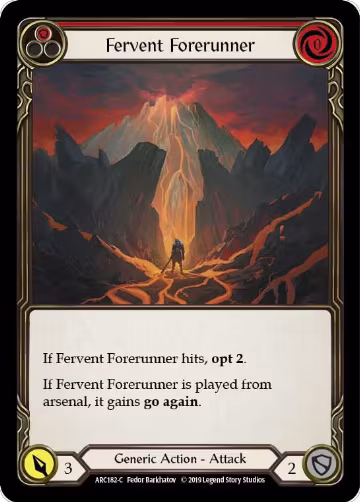 Fervent Forerunner (Red) (ARC182), Arcane Rising — Flesh & Blood card price