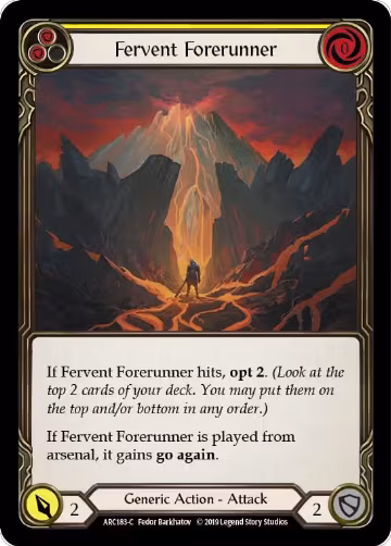 Fervent Forerunner (Yellow) (ARC183), Arcane Rising — Flesh & Blood card price