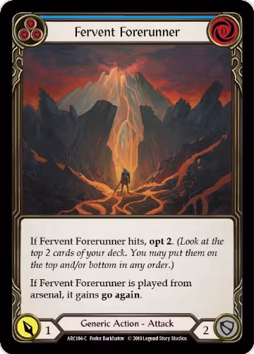 Fervent Forerunner (Blue) (ARC184), Arcane Rising — Flesh & Blood card price
