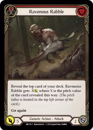 Ravenous Rabble (Red) (ARC191), Arcane Rising — Flesh & Blood card price