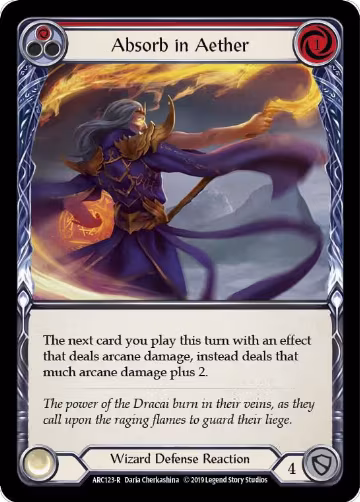 Absorb in Aether (Red) (ARC123), Arcane Rising — Flesh & Blood card price