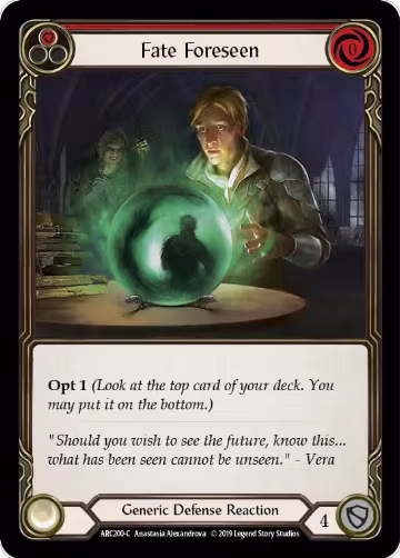 Fate Foreseen (Red) (ARC200), Arcane Rising — Flesh & Blood card price