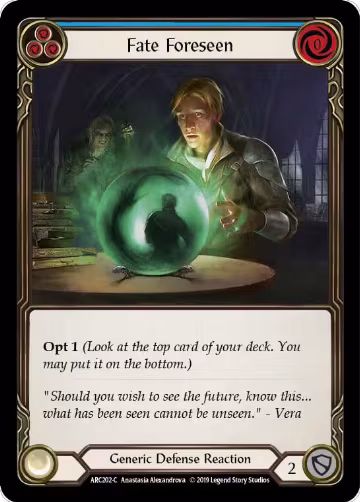 Fate Foreseen (Blue) (ARC202), Arcane Rising — Flesh & Blood card price