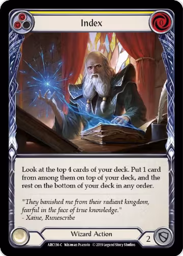Index (Yellow) (ARC136), Arcane Rising — Flesh & Blood card price