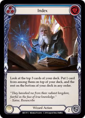 Index (Blue) (ARC137), Arcane Rising — Flesh & Blood card price