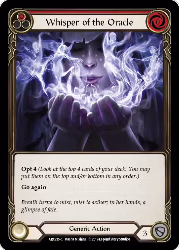 Whisper of the Oracle (Red) (ARC215), Arcane Rising — Flesh & Blood card price