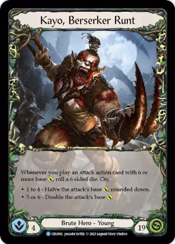 Kayo, Berserker Runt (CRU002), Crucible of War — Flesh & Blood card price