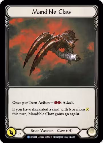 Mandible Claw (CRU004), Crucible of War — Flesh & Blood card price