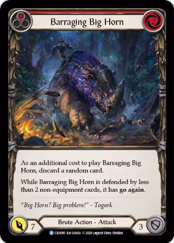 Barraging Big Horn (Red) (CRU010), Crucible of War — Flesh & Blood card price