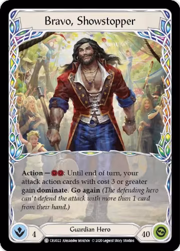 Bravo, Showstopper (CRU022), Crucible of War — Flesh & Blood card price