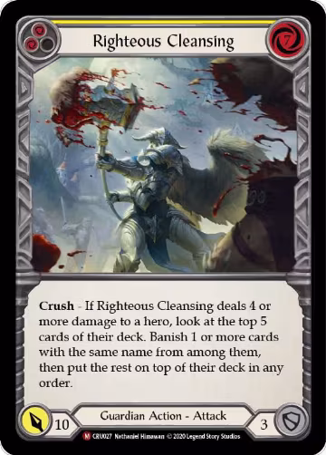 Righteous Cleansing (CRU027), Crucible of War — Flesh & Blood card price