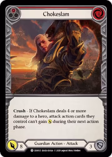 Chokeslam (Red) (CRU035), Crucible of War — Flesh & Blood card price