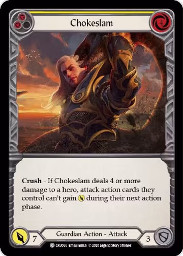 Chokeslam (Yellow) (CRU036), Crucible of War — Flesh & Blood card price