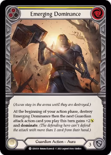Emerging Dominance (Yellow) (CRU039), Crucible of War — Flesh & Blood card price