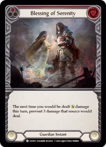 Blessing of Serenity (Red) (CRU041), Crucible of War — Flesh & Blood card price