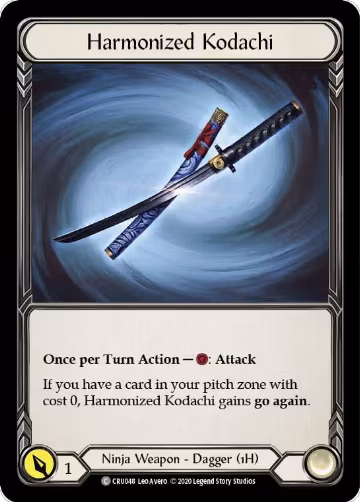 Harmonized Kodachi (CRU048), Crucible of War — Flesh & Blood card price