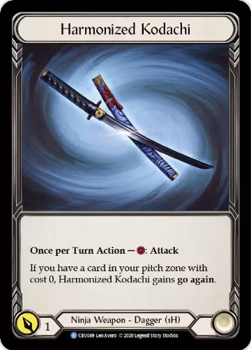 Harmonized Kodachi (Reverse) (CRU049), Crucible of War — Flesh & Blood card price
