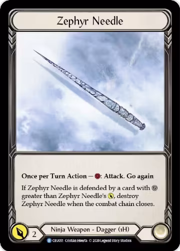 Zephyr Needle (CRU051), Crucible of War — Flesh & Blood card price