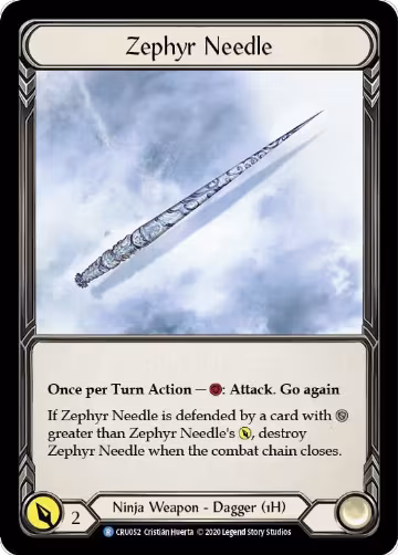 Zephyr Needle (Reverse) (CRU052), Crucible of War — Flesh & Blood card price