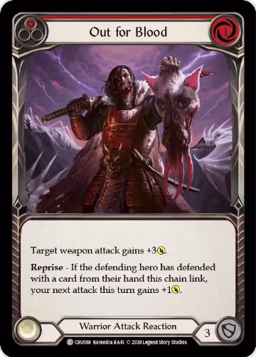 Out for Blood (Red) (CRU088), Crucible of War — Flesh & Blood card price